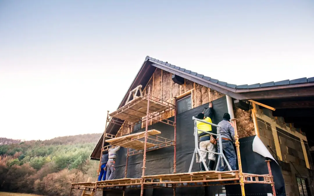 contractors working on house